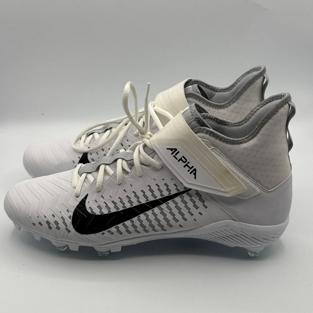 Nike Alpha Menace Pro 2 Mid Men Size 14 White Football Cleats CK4277-100